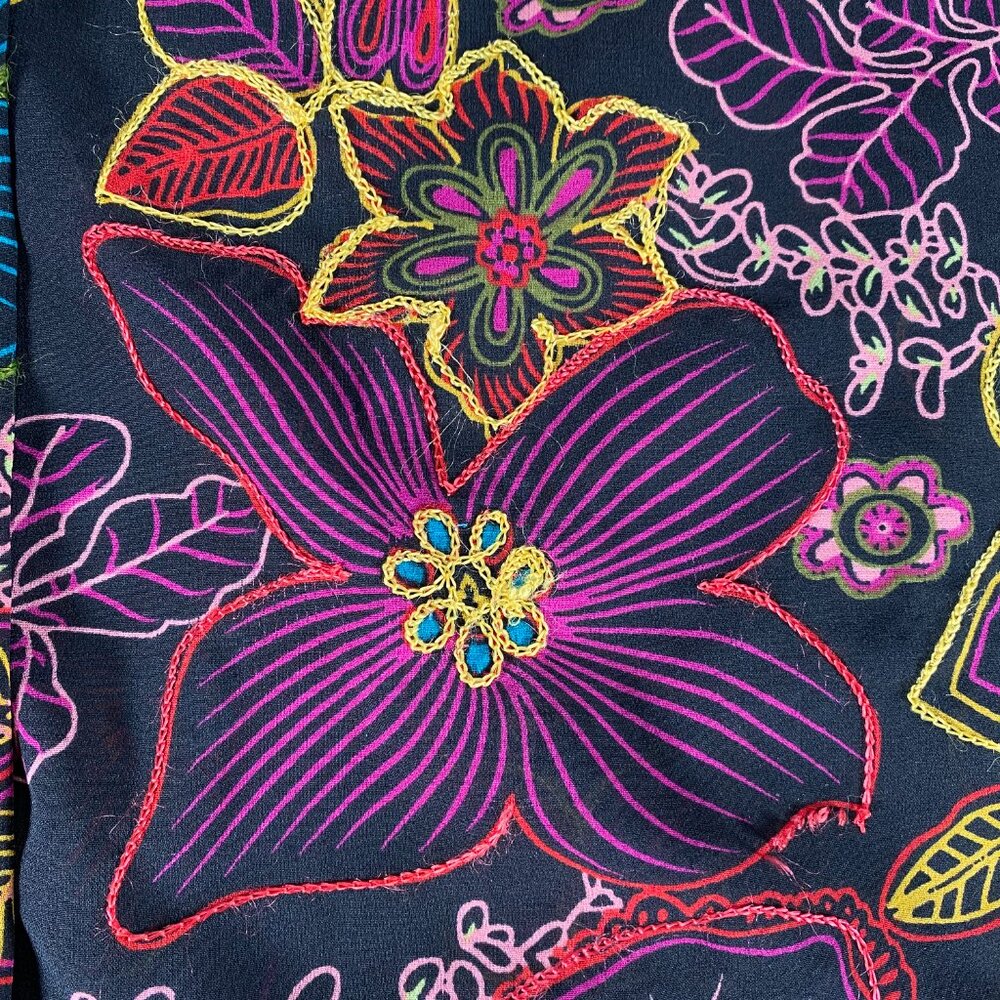 Vintage Coldwater Creek Button Up Shirt Top Women's XL Multicolor Floral VTG - Picture 7 of 12